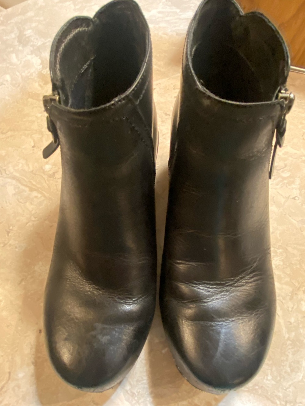 Dansko Faithe Black Ankle Boots Gold-Tone Zipper